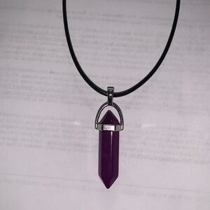 Crystal Necklace Gemstone Pendant Hexagonal